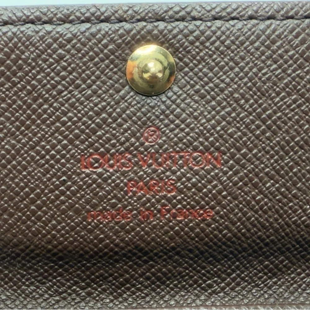 Vintage Louis Vuitton Damier Brown Ebene 4 Key Holder/Wallet, Unisex
